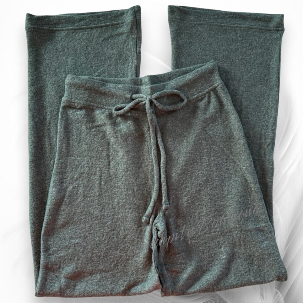 Zenana Uber Soft Lightweight Fleece Ash Jade High Rise Wide Leg Cozy Lounge  Pan - Picture 3 of 13